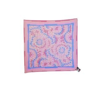 Vintage Pink Blue Floral Scarf 24x24 Square Nylon Lightweight Fashion Accessory